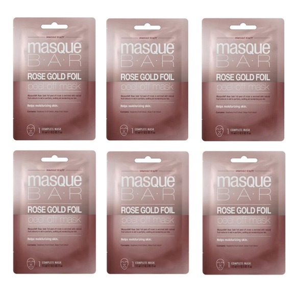 6 Pack Masque Bar Rose Gold Foil Peel Off Mask - Sachet - 0.41 Fluid Ounce - Picture 1 of 7